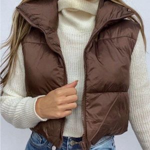Amazon Cropped Brown Puffer Vest